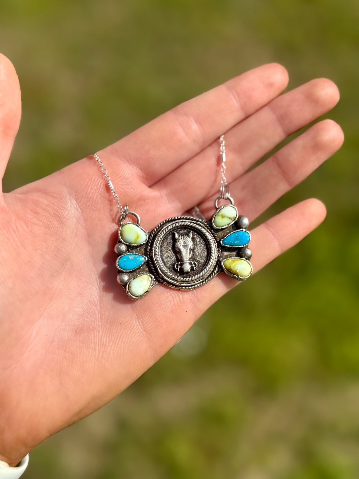 Palomino Horse Head Necklace