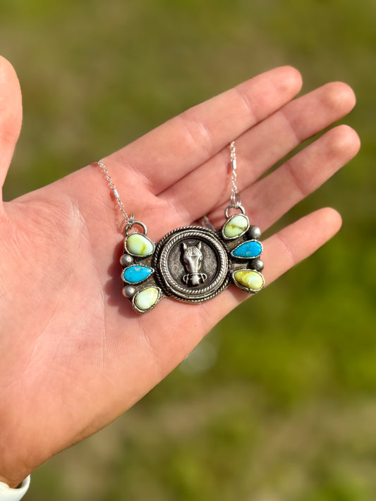 Palomino Horse Head Necklace